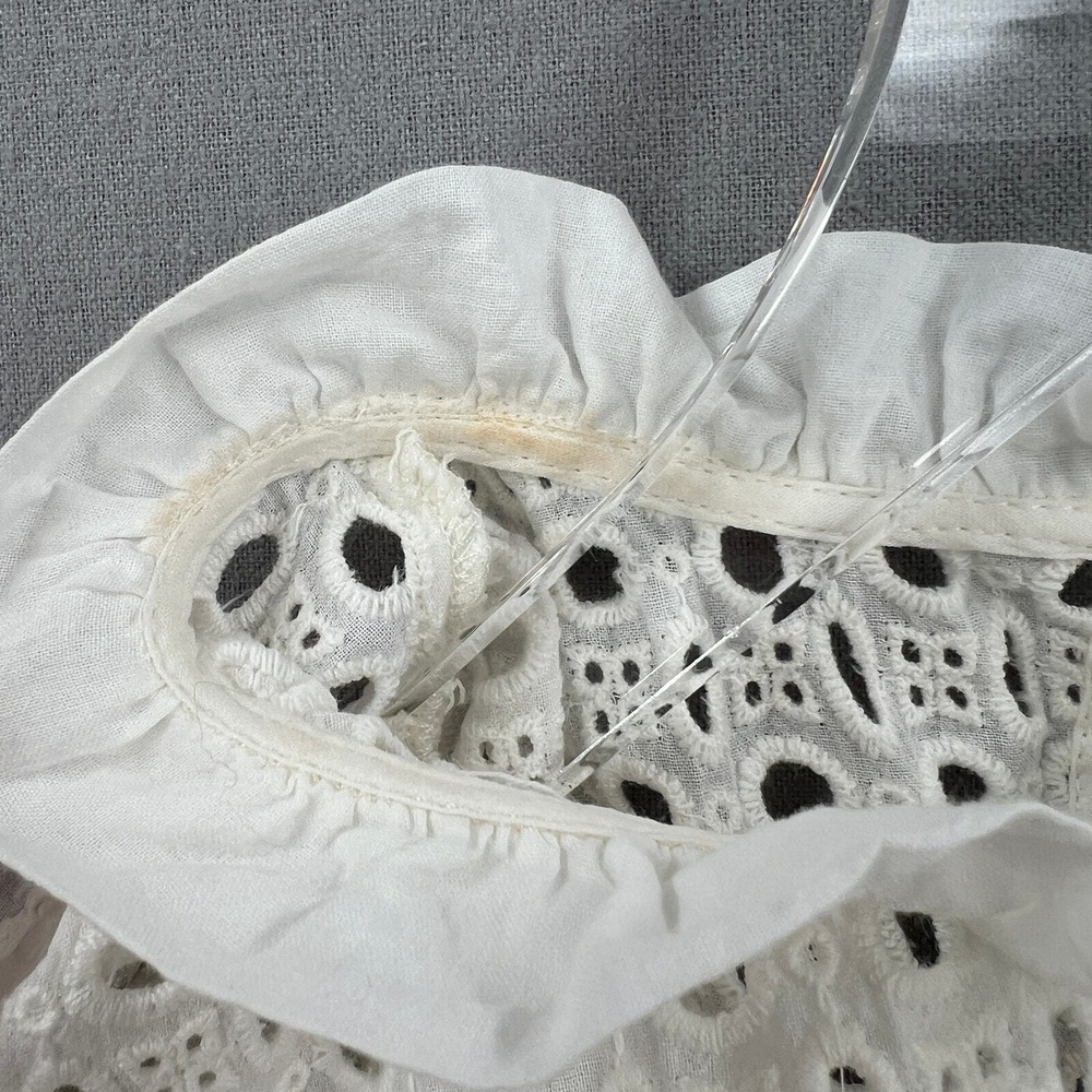 ANINE BING Top Women XS Cream White Eyelet Ruffle Sleeveless Boho Embroidered - Picture 15 of 16